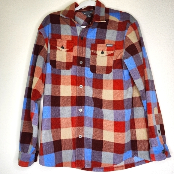 Eddie Bauer Plaid Flannel Shacket Button Down - Picture 1 of 7